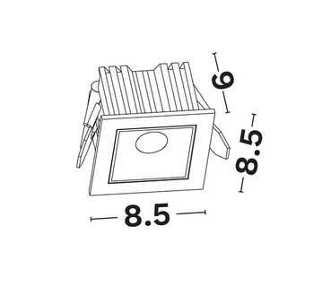 SPOT INCASTRAT LED 13W SQUARE BLACK