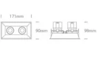 SPOT INCASTRAT LED 2x11W SQUARE ORIENTABIL 51211C BLACK