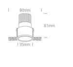 SPOT INCASTRAT LED 3W MINI TRIMLESS 10103BTR BRASS