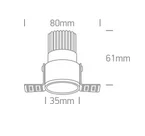 SPOT INCASTRAT LED 3W MINI TRIMLESS 10103BTR WHITE