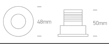 SPOT INCASTRAT LED 3W MINI WHITE-BRASS