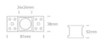 SPOT INCASTRAT LED 3W TRIMLESS SQUARE 50103ATR BLACK