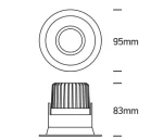 SPOT INCASTRAT LED 7W ORIENTABIL BLACK 11107FD