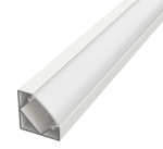 Profil LED Colt Aparent 2m 18x18mm Alb cu Dispersor Opal Alb - LP201W