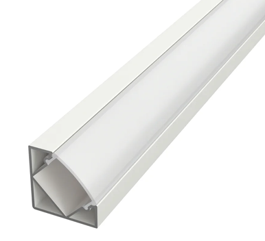 Profil LED Colt Aparent 2m 18x18mm Alb cu Dispersor Opal Alb - LP201W