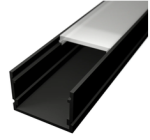 Profil LED Aparent 2m 30x20mm Aluminiu Negru cu Dispersor Opal LP107B