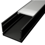 Profil LED Aparent 2m 30x20mm Aluminiu Negru cu Dispersor Opal LP107B