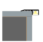 Profil LED Treapta Aparent 2m Aluminiu Silver cu Dispersor Opal si Rizuri - LP402S - imagine 3