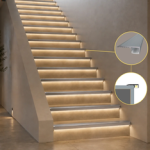Profil LED Treapta Aparent 2m Aluminiu Silver cu Dispersor Opal si Rizuri - LP402S - imagine 4