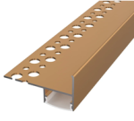 Profil LED Treapta Incastrat 2m Tile-Edge Bronze cu Dispersor Opal - LP407BR