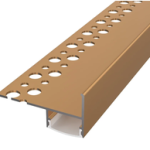 Profil LED Treapta Incastrat 2m Tile-Edge Bronze cu Dispersor Opal - LP407BR