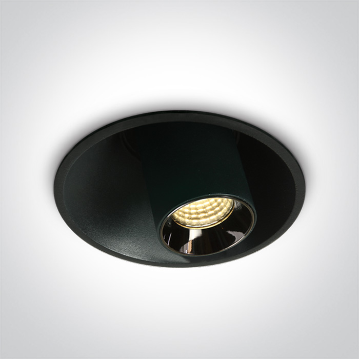 11107T-B Spot Incastrat LED 7w IP20 Negru Orientabil 11107TB - imagine 1