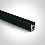 Profil LED Aparent 2m 23mm Aluminiu Negru cu Dispersor Opal si 2 Capete - 7903B