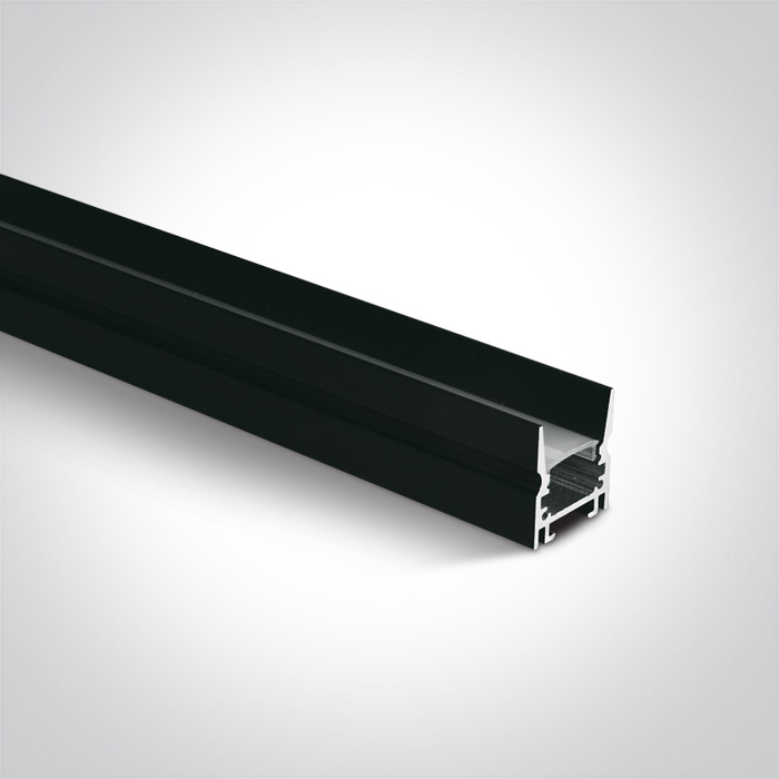 7903-B Profil LED Aparent 2m 23mm Aluminiu Negru cu Dispersor Opal si 2 Capete - 7903B - imagine 1