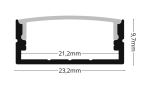 Profil LED Aparent 2m 23.2mm Aluminiu Alb cu Dispersor Opal 103W - imagine 2